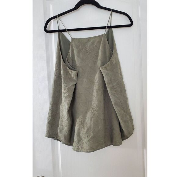 Loft XL Spaghetti Strapped Blouse, Lined, Light Green, flora pattern - Picture 6 of 6